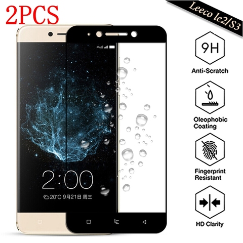 Funda completa templada de cristal para LeEco Le2 Pro X527, Protector de pantalla, película protectora para Le S3 X622 X626, 2 uds. ► Foto 1/6