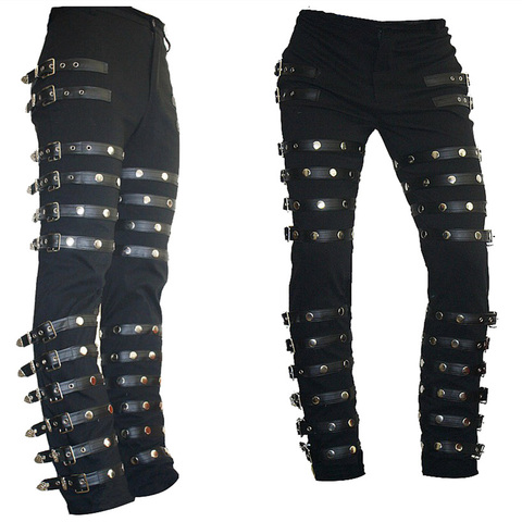 Pantalones/pantalón con remaches para espectáculo de Halloween, clásicos, MJ, Michael Jackson, BAD, PUNK, Slim Fit, Rock ► Foto 1/1