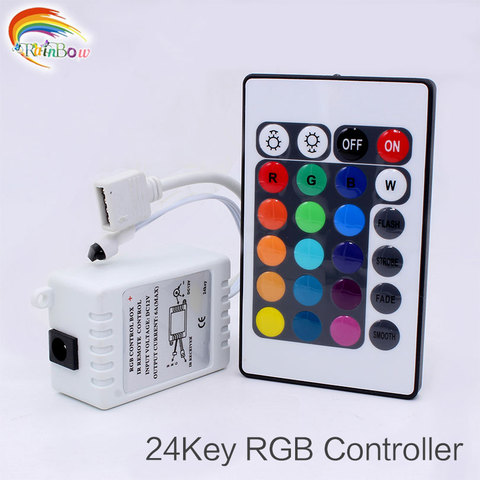 Mando a distancia IR controlador RGB LED DC12V 24 teclas para 3528 SMD 5050 RGB, tira de luces LED, controlador LED RGB colorido ► Foto 1/6