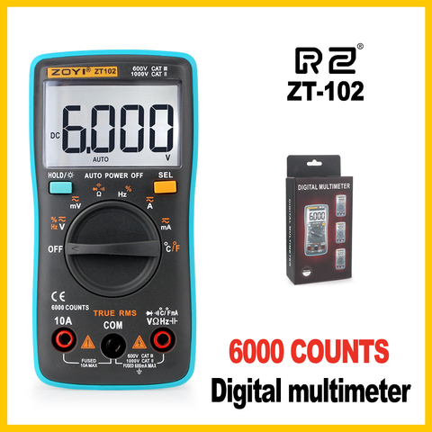 RZ multímetro Digital amperímetro voltímetro resistencia frecuencia backlight Meter voltaje diodo frecuencia ZT98 ZT100 ZT101 ZT102 ► Foto 1/6