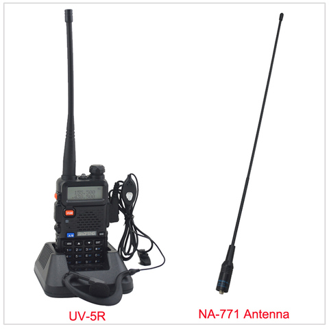De baofeng radio dualband UV-5R radio walkie talkie 136-174/400-520MHz radio de dos vías con libre auricular gratuito y NA-771 antena ► Foto 1/6