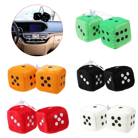 1 par Fuzzy Dice puntos espejo Hanger decoración Car Styling Accesorios ► Foto 1/6