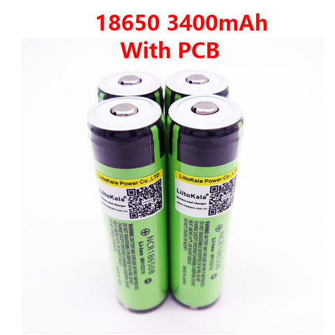 Nuevo LiitoKala Original 18650 batería de 3400mAh 3,7 V Li-Ion batería recargable PCB protegida NCR18650B 18650, 3400 ► Foto 1/4