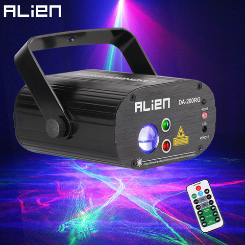 Proyector láser Aurora ALIEN, con control remoto, RGB, LED, ondas de agua, fiesta, baile, DJ, discoteca, Bar de vacaciones, efecto de iluminación de escenario de Navidad ► Foto 1/1