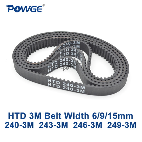 POWGE arco HTD de 3M Correa C = 240, 243, 246, 249 de ancho 6/9/15mm dientes 80 81 82 83 HTD3M síncrono 240-3-243-3-246-3-M 249-3M ► Foto 1/6