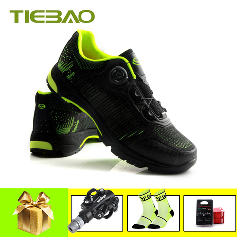 TIEBAO-zapatos de ciclismo para hombre y mujer, zapatillas