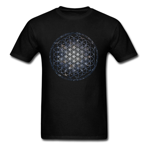 Camiseta de algodón con estampado de Mandala para hombre, ropa con estampado de flores de la vida, con estampado geométrico sagrado, 2022 ► Foto 1/6