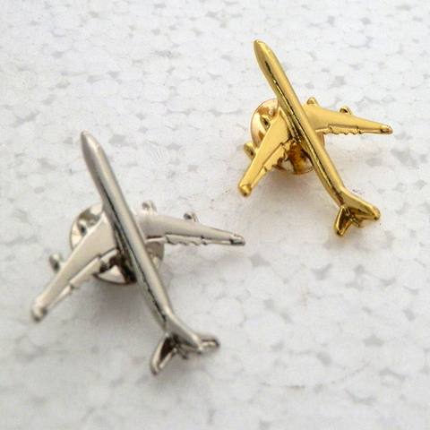 A321 y A340 Boing777 A330 insignia de aviación de Airbus de oro y plata 2,8*3,1 cm, insignias de piloto auténticas, trajes de avión dorados ► Foto 1/6