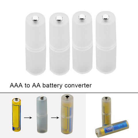4pcs AAA a AA tamaño de la batería convertidor adaptador baterías titular Durable caso Switcher ► Foto 1/6