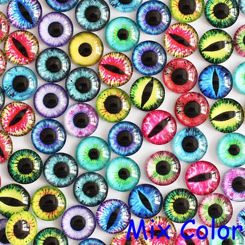 Ojos de dragón de cristal redondo para cabujones, varios colores, 10mm, varios colores a elegir, configuración de foto plana, 50 unids/lote (K02824) ► Foto 1/6