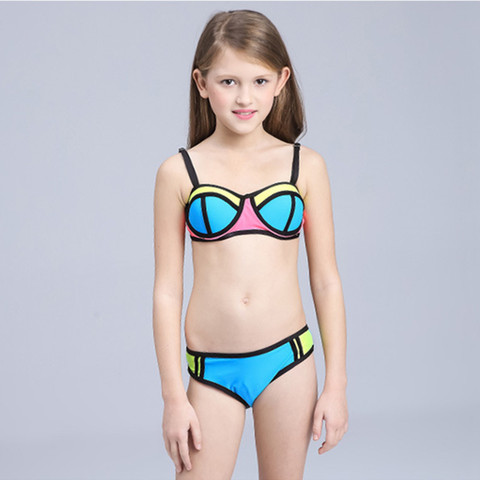 Traje de baño para niñas Bikini niños traje de baño Patchwork adolescentes 3-12 AÑOS NIÑOS dos piezas trajes de baño - Historial de precios y revisión | Vendedor de AliExpress -