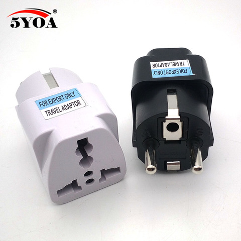 Adaptador Universal de viaje internacional, enchufe eléctrico para Reino Unido, EE. UU., UE, AU a la UE, enchufe europeo, convertidor blanco y negro en dos colores ► Foto 1/6