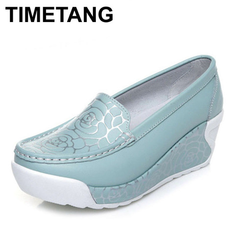TIMETANG-zapatos de tacón de piel auténtica con estampado de moda para mujer, calzado femenino, estilo primavera y verano ► Foto 1/1