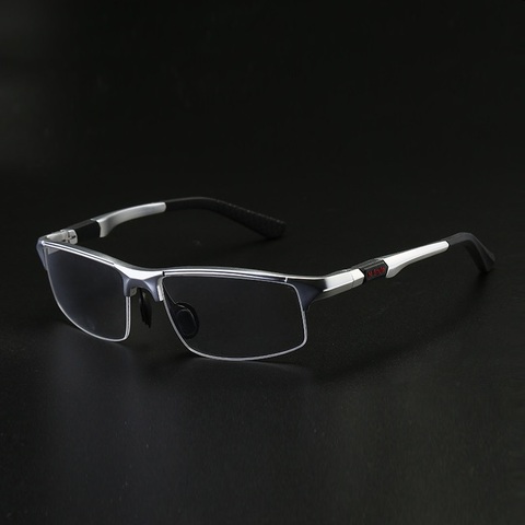 Ancho-145 hombres gafas Al Mg de aleación de primavera bisagra marcos de gafas marca gafas de óptica para miopía esférica gafas de Marcos ► Foto 1/6