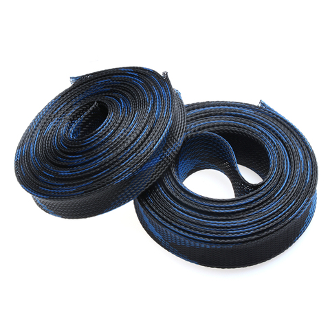 5 m Cables protección de prensaestopas de alambre negro + azul aislamiento trenzado manga de Cable extensible apretado 2 4/6/8/10/12/15/20mm 25 ► Foto 1/6
