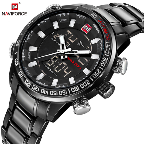 NAVIFORCE reloj pulsera de cuarzo relojes para hombre superior de la marca de lujo de Deporte Militar reloj hombres reloj de acero inoxidable resistente al agua reloj masculino ► Foto 1/1