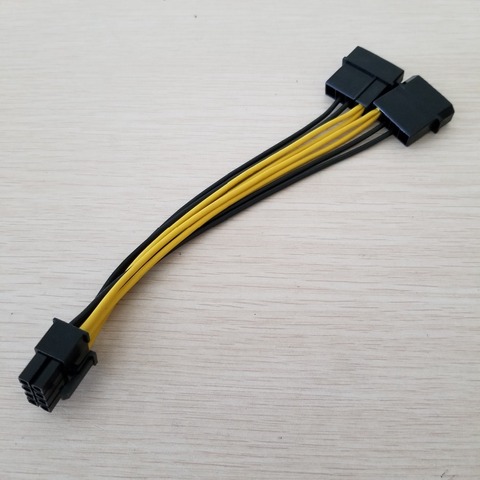 Cable de alimentación para servidor de PC, convertidor interno Dual de 2 IDE Molex a CPU de 8 pines, 8p, Cable conductor de 18AWG, 15cm ► Foto 1/4