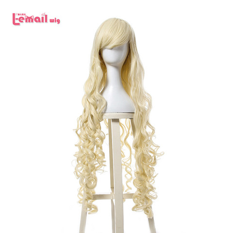 L-mail peluca 40 pulgadas 100 cm largo Cosplay Pelucas 10 colores largo ondulado negro rojo marrón blanco Pelo sintético perucas Cosplay peluca ► Foto 1/5