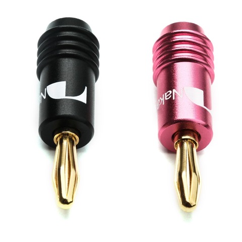 Nakamichi-Conectores enchufe Banana, conector adaptador de cable, chapado en oro para Audio Musical HiFi, 4mm, 1 par/2 uds. ► Foto 1/5