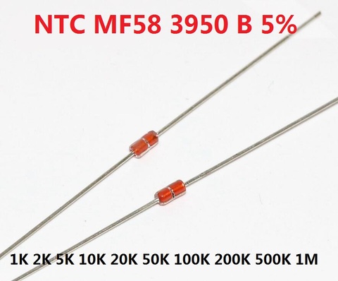 Envío Gratis 20 piezas resistencia térmica NTC MF58 3950 B 5% 1 K 2 K 5 K 10 K 20 K 50 K 100 K 200 K 500 K 1 M/1/2/3/5/10/K ohm R Sensor termistor ► Foto 1/2
