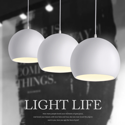 Moda moderna blanco y negro E27 colgante lámparas para creativa nórdica restaurante/dormitorio colgante luces AC 90 ~ 260 V ► Foto 1/6