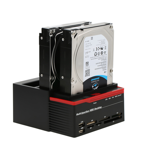 Unidad de disco duro externo HDD portátil IDE, estación de acoplamiento, lector de tarjetas con OTB/OTC multifuncional USB 3.0 a puertos SATA 1 de 2.5, 3.5