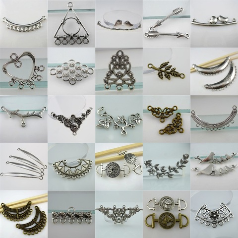 5 piezas mezcla Vintage antiguo conector para fabricación de joyas pulsera accesorios arte DIY hecho a mano resultados 38 estilos ► Foto 1/6