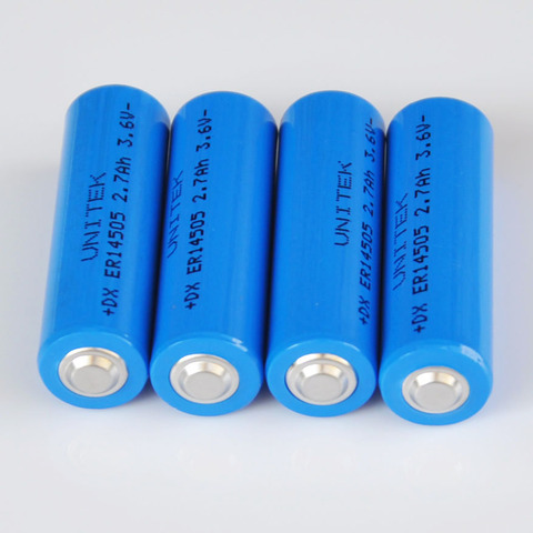 LiSOCL2-batería de litio de 3,6 V, reemplazo de celda seca de 14505 mah para SAFT LS14500 Tadiran TL-5903 ER6V, ER14505 AA ER 2700 PCL, 4 Uds. ► Foto 1/1