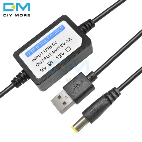 DC 5V a DC 9 V/12 V 1A Cable de aumento de potencia de carga USB adaptador convertidor USB componente de cable con transformador de refuerzo ► Foto 1/6