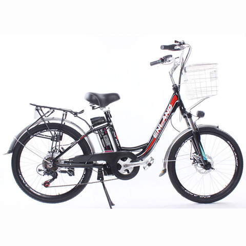 Bicicleta eléctrica para adulto, asiento de patinete eléctrico de dos ruedas, 24 pulgadas, 48V, 250W, velocidad máxima de 29 KM/H ► Foto 1/4
