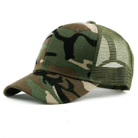 COKK-gorra de béisbol de camuflaje para hombre y mujer, sombrero de béisbol de camuflaje con Cierre trasero, transpirable, deportiva, de malla, para el Sol, para Golf, ajustable ► Foto 1/6