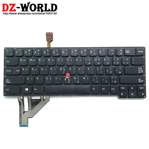 Teclado retroiluminado árabe para ordenador portátil Lenovo Thinkpad X1, Teclado Original de 2ª Generación de carbono 2 MT: 20A7 20A8, 0C45113 ► Foto 1/1