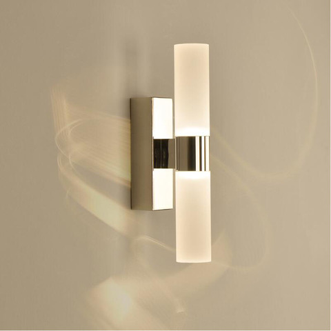 Luz LED de pared acrílica de doble cabezal, 6W, para lámparas de pared del Hotel/pared del dormitorio para baño, luces LED de espejo de acero inoxidable ► Foto 1/6