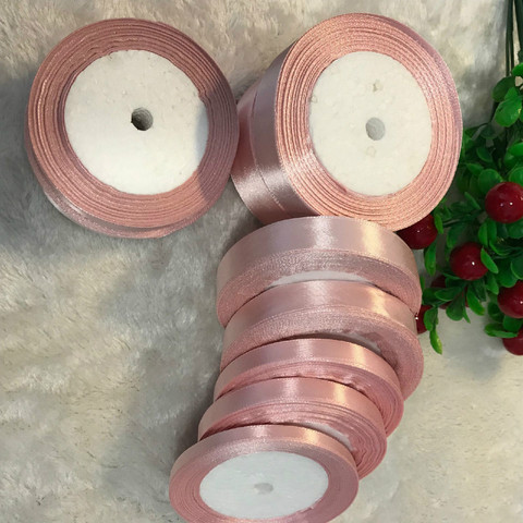 6mm-50mm rosa Coral cinta de satén de seda Fiesta de la boda inicio embalaje de regalo de cumpleaños decoración de Navidad materiales DIY 22m ► Foto 1/5