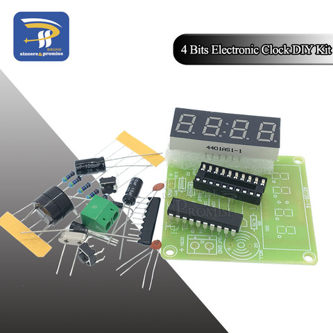 Reloj electrónico C51 de 4 Bits, Kit de producción electrónica, bricolaje, STC12C2052, módulo electrónico con pantalla LED ► Foto 1/6