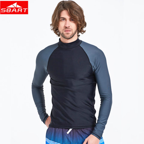 Sdart hombres de manga larga Rashguards tapas Lycra Snorkeling surf windsurf Anti-UV traje de baño traje de buceo camisetas para surf ► Foto 1/6