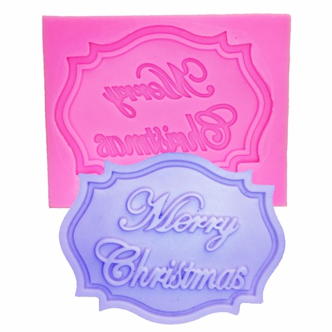 Carta de Feliz Navidad forma herramientas de decoración de pastel de chocolate DIY fondant molde de silicona usado para crear fácilmente azúcar vertido T0281 ► Foto 1/6