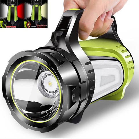 Linterna LED USB de gran potencia, linterna de búsqueda con 2 lados, lámpara de luz nocturna, batería recargable ► Foto 1/6