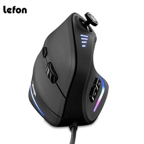 Lefon-ratón Vertical para videojuegos con Cable RGB, dispositivo ergonómico con USB, programable, con láser, 10000 DPI, para jugadores C18 ► Foto 1/6