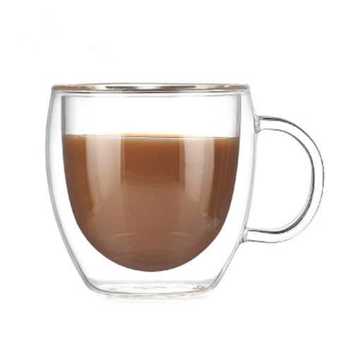 Tazas de café 150 ml 250 ml juego de tazas de té tazas de oficina creativas hechas a mano aislamiento térmico vasos transparentes de vidrio doble ► Foto 1/6