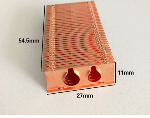 Aleta de refrigeración de cobre puro personalizada radiador-ventilador aleta 27*54,5*11mm DIY disipador de calor enfriador de aleta ► Foto 1/1