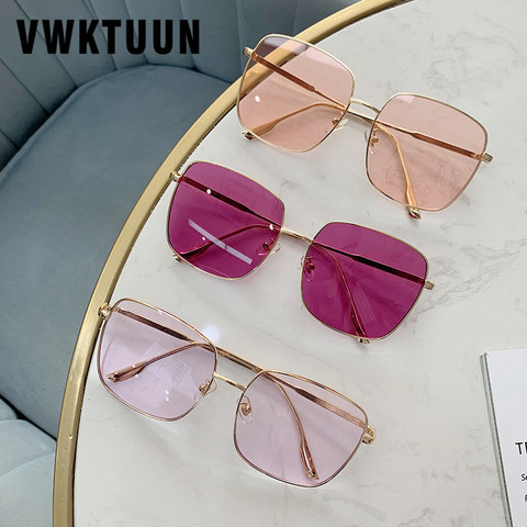 VWKTUUN-gafas de sol de tamaño grande para mujer, anteojos de sol femeninos con montura de Metal, estilo Vintage, con protección UV400 ► Foto 1/6