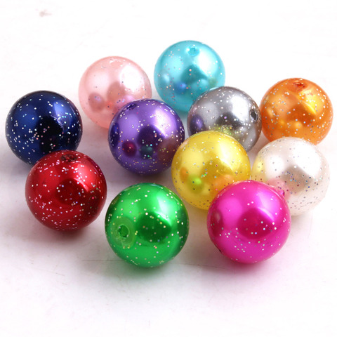 Kwoi Vita-Cuentas de perlas de imitación de purpurina acrílica, para fabricación de collares de joyas, 10mm/12mm/20MM ► Foto 1/5