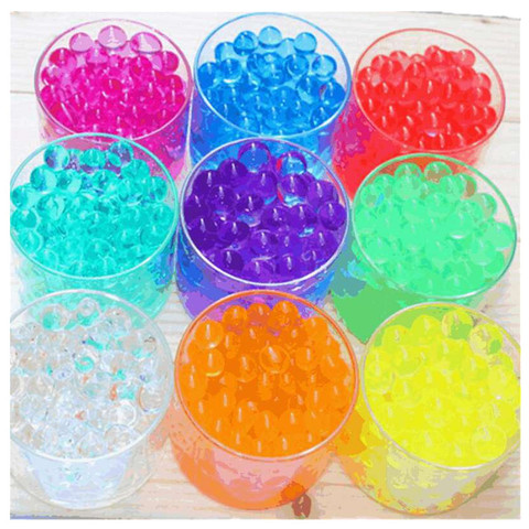 Lote de 12 bolsas de 1200 Uds. De bolas de agua de polímero de hidrogel para tierra de cristal, decoración para el hogar ► Foto 1/5