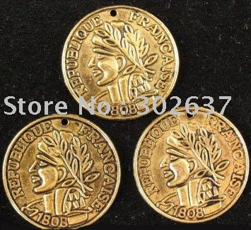 Monedas de oro envejecido, abalorios redondos, 23mm, A739G, Envío Gratis, 120 Uds. ► Foto 1/1
