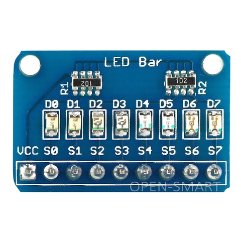 8 Bit LED Bar marquesina LED módulo de pantalla con 4 tipos de Color para Arduino de bajo nivel can Llight LED para MCU IO indicador de prueba ► Foto 1/4