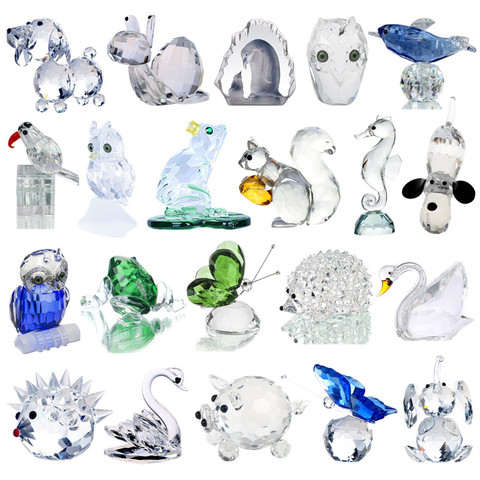 H & D-figuras de animales de cristal de 18 estilos, estatua de ornamento de cristal cortada, regalo de colección, decoración del hogar, recuerdos de boda ► Foto 1/6