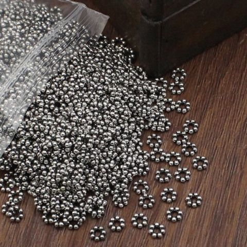 500 unids/lote espaciador cuentas de Metal de aleación de Zinc cuentas redondas DIY accesorios de fabricación de joyas 5mm agujero: 2mm (K02822) ► Foto 1/2