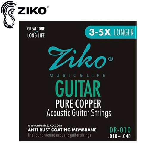ZIKO DR-010 010-048 cuerdas de guitarra acústica cobre puro Anti-óxido revestimiento membrana instrumentos musicales accesorios guitarra partes ► Foto 1/6