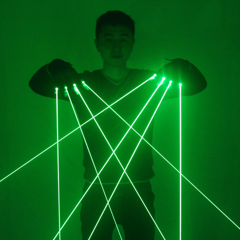 Guantes láser verdes con láser 4 piezas 532nm, guantes de escenario LED Guantes luminosos para DJ Club/fiesta Show ► Foto 1/6